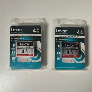 LEXAR PLATINUM II 4GB HIGH PERFORMANCE COMPACT FLASH MEMORY CARD 200X SPEED  - Picture 1 of 5