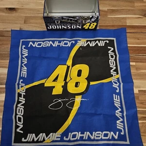 NASCAR Jimmie Johnson #48 Flag/Vintage Metal Lunchbox Lowes Hendrick 2007 - Picture 1 of 7