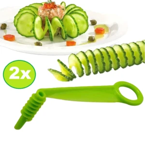 2 Gurkenschäler Spirale Spiralschäler Spiralschneider Schäler Gemüse Obst Buffet - Bild 1 von 2