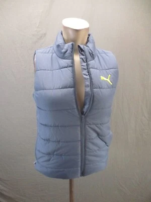Puma Talla M (10-12) Niños Azul Cremallera Completa Cuello Alto Bolsillo Delgado Chaleco Aislante 178 Foto 1 de 4