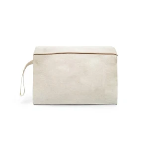 9 x 7.5 Inches Canvas Cotton Reusable Storage Premium Zipper Cosmetic Bags - Picture 1 of 7