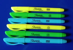 Sharpie Highlighters Yellow Green Blue Pocket Size 6 Ct. NEW Loose No Packaging - Picture 1 of 1