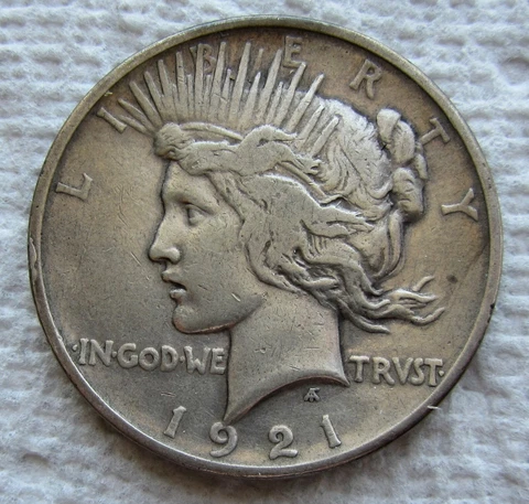 1921 Peace Silver Dollar Early Rare Key Date P Mint High Grade High Relief Coin Cover