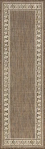 2x7 Gold Bordered Shaded Streaks Mediterranean ECO1003 - Aprx 2' 2" x 7' 3" - Picture 1 of 2