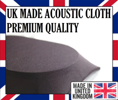 BLACK PROFESSIONAL ACOUSTIC SPEAKER CLOTH / FABRIC - PREMIUM QUALITY MANY SIZES - Imagem 1 de 4