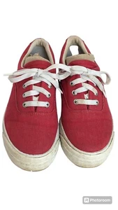 Vintage Keds Platform Sneakers Red Women's 6 - Picture 1 of 8