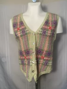 Maglione donna Portraits By Northern Isles gilet fiori floreale petite medium - Foto 1 di 12