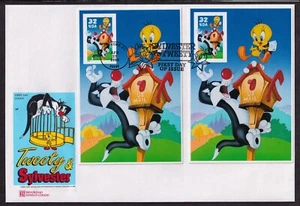 1998 Tweety & Sylvester Sc 3204c 3205c perf & imperf House of Farnam Brookman - Picture 1 of 1