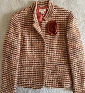 Chaqueta 100% Lana Talbots Tweed Texturizada Multicolor Talla 12 - Imagen 1 de 7