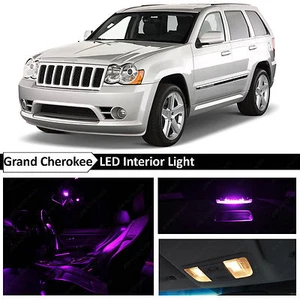Paquete de 12 luces LED interiores moradas para Jeep Grand Cherokee 2005-2010 - Imagen 1 de 8