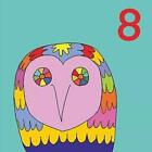 8th Happy Birthday Card - Boy or Girl - OWL - Jane Faires Art - 14.5 x 14.5 cms