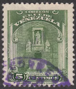 1947 Venezuela SC# 397 - F - Monument & Urn Containing Ashes of Bolivar - Used - Picture 1 of 2