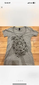 Grey Obey cotton v-neck t-shirt with a touch of grunge Andre the giant XS - Picture 1 of 4