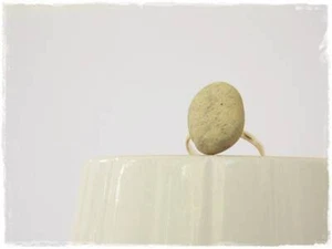 Strandsteinring griechischer Kieselring Strandkieselring grauer Steinschmuck - Bild 1 von 6