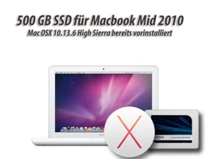 SSD Upgrade 500 GB Macbook A1342 7,1 Mid 2010 inkl. Installation Mac OSX 10.13.6 - Afbeelding 1 van 1