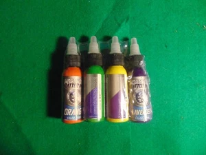 Wormhole Tattoo Ink 4 Pack Orange, Jungle Green, Lighting Yellow & Lavender - Picture 1 of 2