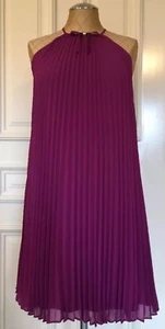 Ted Baker London Women's Emelay Bow Detail Pleated Dress Purple Size 5 USA 12 - Picture 1 of 12
