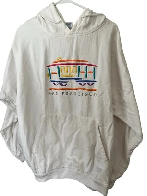 复古 90 年代疯狂衬衫夏威夷旧金山运动衫美国制造中号连帽衫 — 第 1/4 张图片