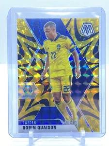 2021 Panini Mosaic UEFA Euro 2020 Robin Quaison Gold Reactive Prizm - Picture 1 of 2