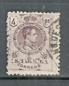 9675-SELLO CLASICO ALFONSO XIII CLAVE 1909 Nº 279, 4 PESETAS ,VALORES - Imagen 1 de 2