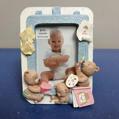 Vintage 80’s Childs Baby Nursery Animal 3D ResinPicture Photo Frame album 5x7 - Image 1 of 4