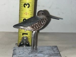 Señuelo miniatura l h blount años 40 Rhode Island de colección Hudsonian Godwit Shorebird - Imagen 1 de 7