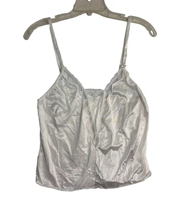 VTG Lovable Lace Trim Camisole Satin White Lingerie Women's 36 5040 Light Stains - Image 1 of 4