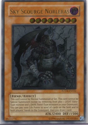 SKY SCOURGE NORLERAS YU-GI-OH TCG UNLIMITED ED. ULT. RARE #FOTB-EN0022 - Image 1 of 2