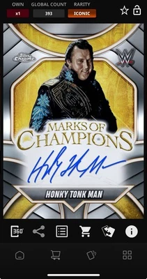 DIGITAL TOPPS WWE SLAM Honky Tonk Man FIRMA MARCAS ICÓNICAS DE CAMPEONES Leer Foto 1 de 3