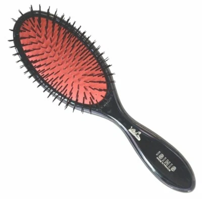 Isinis D210 Professional Hairdressing Cushion Hair Brush 11 Row Black - Image 1 of 2