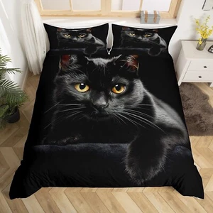 Cat Comforter Cover Pet Cats Pattern Bedding Set Cute Kitten Duvet Cover for ... - Picture 1 of 5