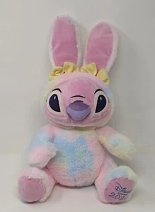 Disney Lilo And Stitch Easter bunny Pastel  Pink Tye Dye Plush 2020 Soft Stuffed - Picture 1 of 24