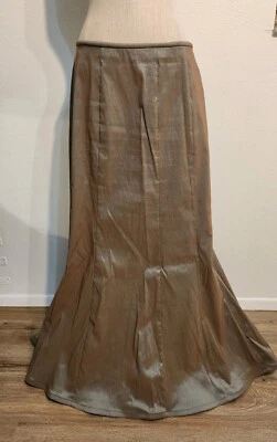 Maxi Falda Para Mujer Tadashi Shoji Marrón Verde Brillante Talla 14 Foto 1 de 4