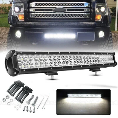 Barra de luz de trabajo recta para parachoques inferior LED de 20" punto de inundación 22 pulgadas para Ford F150 Foto 1 de 4