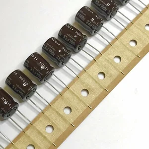 (PKG of 10) 33uF 100V Electrolytic Capacitor, Radial, 105 ºC, Nichicon PR Series - Picture 1 of 3