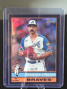 2025 Topps Heritage Spencer Strider Black Chrome SERIALIZED 22/76 - Bild 1 von 2