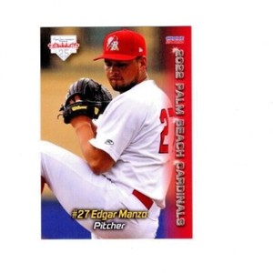 Edgar Manzo 2022 Palm Beach Cardinals baseball team card Guadalajara Mexico