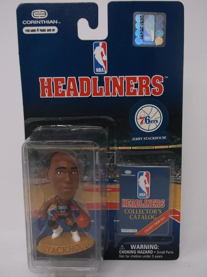 Figura Jerry Stackhouse Philadelphia 76ers 1997 cabeza de cartel de la NBA nueva en paquete Foto 1 de 2
