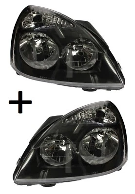 TYC PHARE AVANT DROIT + GAUCHE ÉLECTRIQUE H1 H7 NOIR POUR RENAULT CLIO II 2001-2009