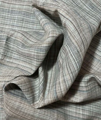 Tela escocesa 100 % lino azul y beige - peso medio Foto 1 de 4