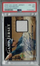 PSA 7 NM Alex Rodriguez 2000 U.D Game Jersey #H-AR Rare Trading Card Auto