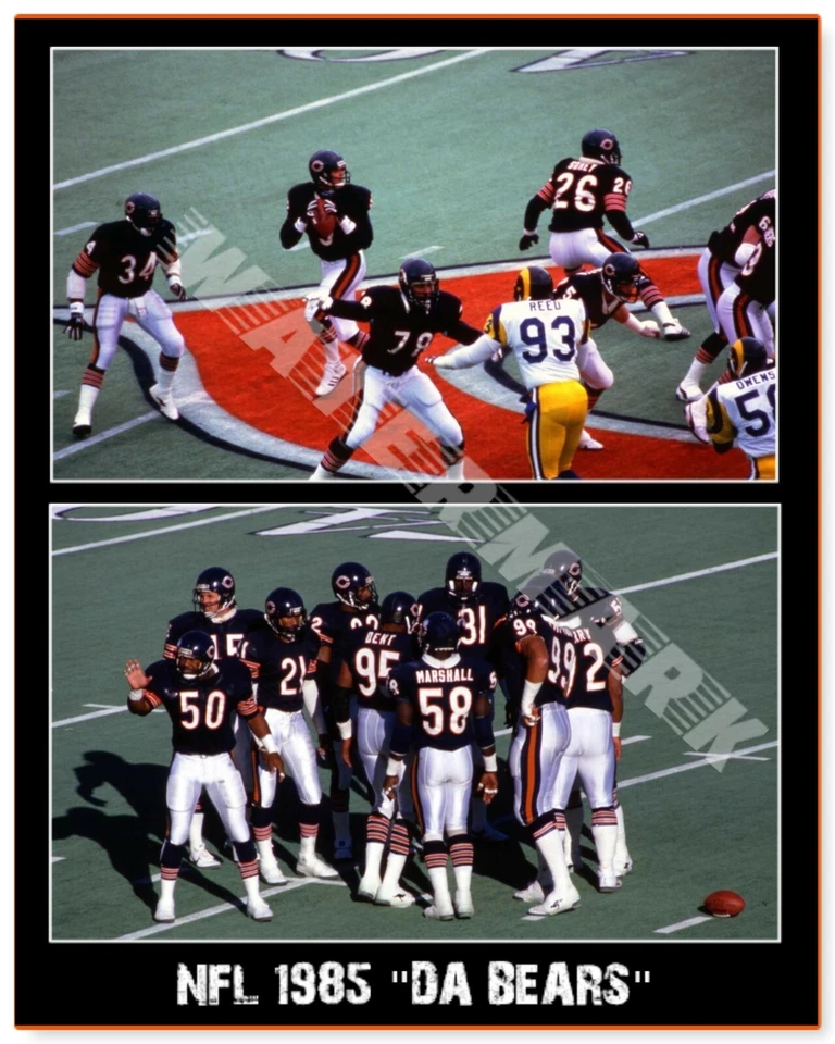 Chicago Bears 1985 impresión de negativo (viene en 3 tallas) Foto 1 de 1