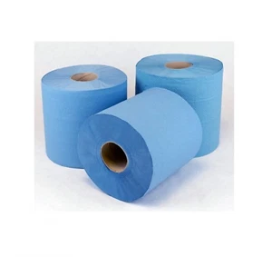 80 Meter Embossed 2 Ply Blue Roll Hand Paper Towel Tissue Centrefeed Tissue X 6 - Picture 1 of 2