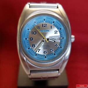 Nixon "The Don" (Silver & Blue) 100M Japanese Miyota Movement Day & Date 