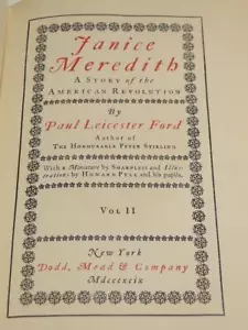 Janice Meredith a Story of the American Revolution by Paul Leicester Ford 1899 - Picture 1 of 9