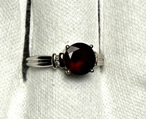 10K Yellow & White Gold Ring Sz 7 Garnet Color Stone 3.25g Fine Jewelry - Picture 1 of 18