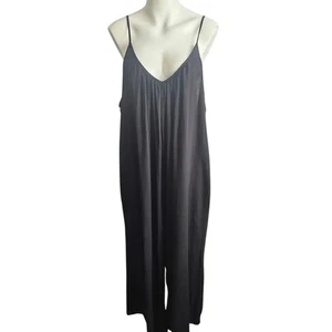 Hunter & Brown Womens Black Wide Leg Lagenlook Jumpsuit Size Large NWT - Picture 1 of 9