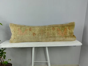 Long Lumbar Pillow Turkish Rug Pillow Decorative Bed Pillow Body Pillow Bench P - Picture 1 of 9