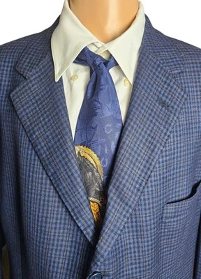 Coppley Bocelli Ermenegildo Zegna Wool Sport Coat Men 52L Windowpane Plaid - Image 1 of 4