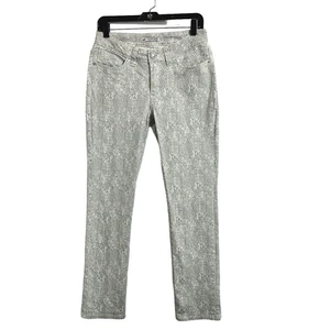 Lee Slender Secret Denim Jeans Womens Size 6 Snake Animal Print Slim Gray White - Picture 1 of 8